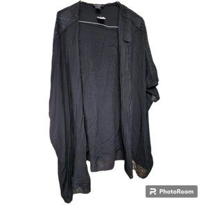 Black Coverup/Jacket Plus Size 3X NEW by Love Cameron Lace Embellishments